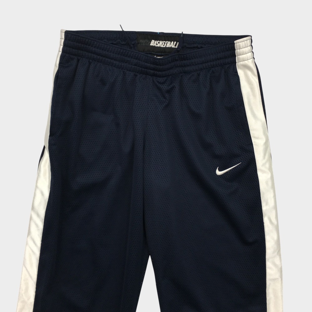 VINTAGE Nike Y2K Basketball Mens Navy Blue White Mesh Track Pants Size Large